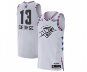 Men's Jordan Oklahoma City Thunder #13 Paul George Authentic White 2019 All-Star Game Basketball Jersey