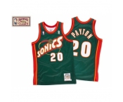 Men's Mitchell and Ness Oklahoma City Thunder #20 Gary Payton Authentic Green SuperSonics Throwback NBA Jersey