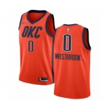 Men's Nike Oklahoma City Thunder #0 Russell Westbrook Orange Swingman Jersey - Earned Edition