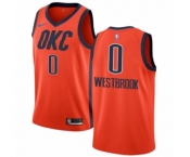 Men's Nike Oklahoma City Thunder #0 Russell Westbrook Orange Swingman Jersey - Earned Edition