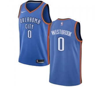 Men's Nike Oklahoma City Thunder #0 Russell Westbrook Swingman Royal Blue Road NBA Jersey - Icon Edition