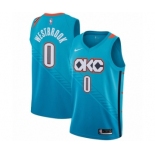 Men's Nike Oklahoma City Thunder #0 Russell Westbrook Swingman Turquoise NBA Jersey - City Edition