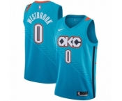 Men's Nike Oklahoma City Thunder #0 Russell Westbrook Swingman Turquoise NBA Jersey - City Edition