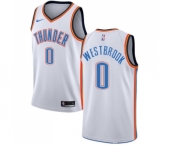 Men's Nike Oklahoma City Thunder #0 Russell Westbrook Swingman White Home NBA Jersey - Association Edition