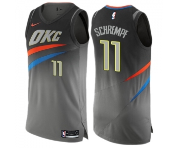 Men's Nike Oklahoma City Thunder #11 Detlef Schrempf Authentic Gray NBA Jersey - City Edition