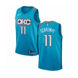 Men's Nike Oklahoma City Thunder #11 Detlef Schrempf Authentic Turquoise NBA Jersey - City Edition