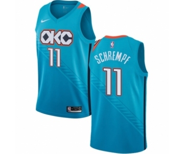 Men's Nike Oklahoma City Thunder #11 Detlef Schrempf Authentic Turquoise NBA Jersey - City Edition