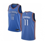 Men's Nike Oklahoma City Thunder #11 Detlef Schrempf Swingman Royal Blue Road NBA Jersey - Icon Edition