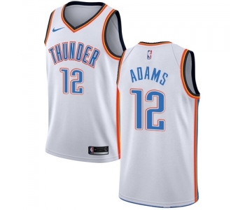 Men's Nike Oklahoma City Thunder #12 Steven Adams Swingman White Home NBA Jersey - Association Edition