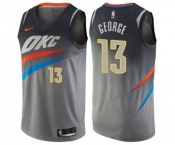 Men's Nike Oklahoma City Thunder #13 Paul George Swingman Gray NBA Jersey - City Edition