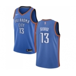 Men's Nike Oklahoma City Thunder #13 Paul George Swingman Royal Blue Road NBA Jersey - Icon Edition