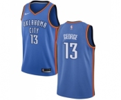 Men's Nike Oklahoma City Thunder #13 Paul George Swingman Royal Blue Road NBA Jersey - Icon Edition