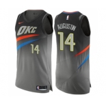 Men's Nike Oklahoma City Thunder #14 D.J. Augustin Authentic Gray NBA Jersey - City Edition