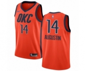 Men's Nike Oklahoma City Thunder #14 D.J. Augustin Orange Swingman Jersey - Earned Edition