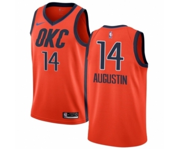 Men's Nike Oklahoma City Thunder #14 D.J. Augustin Orange Swingman Jersey - Earned Edition