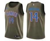 Men's Nike Oklahoma City Thunder #14 D.J. Augustin Swingman Green Salute to Service NBA Jersey