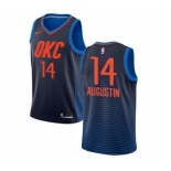 Men's Nike Oklahoma City Thunder #14 D.J. Augustin Swingman Navy Blue NBA Jersey Statement Edition