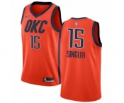 Men's Nike Oklahoma City Thunder #15 Kyle Singler Orange Swingman Jersey - Earned Edition