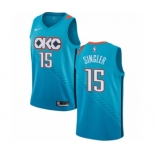 Men's Nike Oklahoma City Thunder #15 Kyle Singler Swingman Turquoise NBA Jersey - City Edition