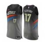 Men's Nike Oklahoma City Thunder #17 Dennis Schroder Authentic Gray NBA Jersey - City Edition