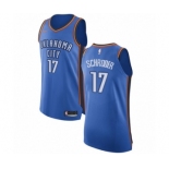 Men's Nike Oklahoma City Thunder #17 Dennis Schroder Authentic Royal Blue NBA Jersey - Icon Edition