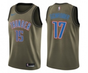 Men's Nike Oklahoma City Thunder #17 Dennis Schroder Swingman Green Salute to Service NBA Jersey