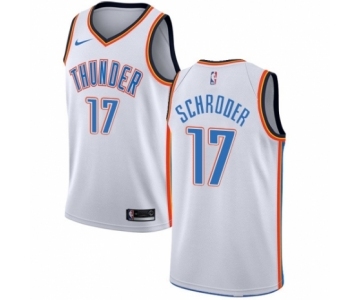 Men's Nike Oklahoma City Thunder #17 Dennis Schroder Swingman White NBA Jersey - Association Edition