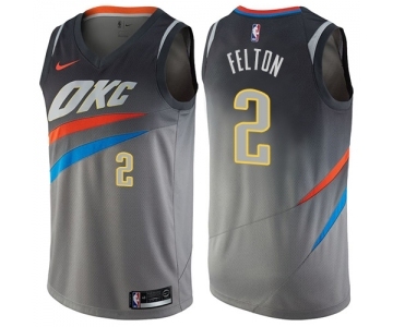 Men's Nike Oklahoma City Thunder #2 Raymond Felton Swingman Gray NBA Jersey - City Edition