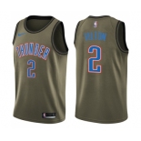 Men's Nike Oklahoma City Thunder #2 Raymond Felton Swingman Green Salute to Service NBA Jersey