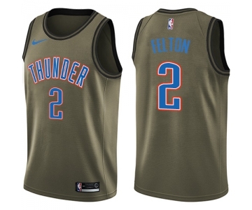 Men's Nike Oklahoma City Thunder #2 Raymond Felton Swingman Green Salute to Service NBA Jersey