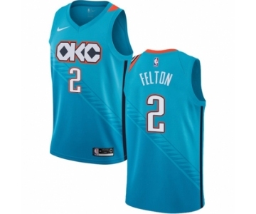 Men's Nike Oklahoma City Thunder #2 Raymond Felton Swingman Turquoise NBA Jersey - City Edition