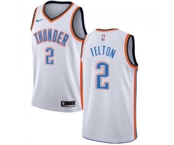 Men's Nike Oklahoma City Thunder #2 Raymond Felton Swingman White Home NBA Jersey - Association Edition