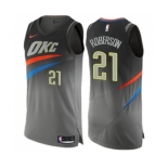 Men's Nike Oklahoma City Thunder #21 Andre Roberson Authentic Gray NBA Jersey - City Edition