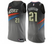 Men's Nike Oklahoma City Thunder #21 Andre Roberson Authentic Gray NBA Jersey - City Edition