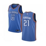 Men's Nike Oklahoma City Thunder #21 Andre Roberson Swingman Royal Blue Road NBA Jersey - Icon Edition