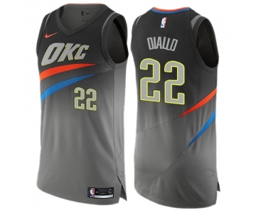 Men's Nike Oklahoma City Thunder #22 Hamidou Diallo Swingman Gray NBA Jersey - City Edition