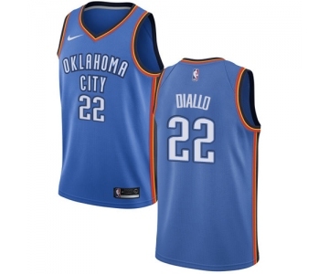 Men's Nike Oklahoma City Thunder #22 Hamidou Diallo Swingman Royal Blue NBA Jersey - Icon Edition