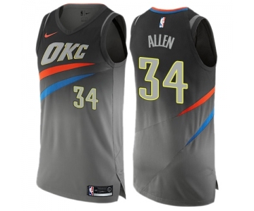 Men's Nike Oklahoma City Thunder #34 Ray Allen Authentic Gray NBA Jersey - City Edition