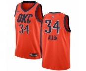 Men's Nike Oklahoma City Thunder #34 Ray Allen Orange Swingman Jersey - Earned Edition