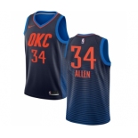 Men's Nike Oklahoma City Thunder #34 Ray Allen Swingman Navy Blue NBA Jersey Statement Edition