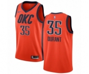 Men's Nike Oklahoma City Thunder #35 Kevin Durant Orange Swingman Jersey - Earned Edition