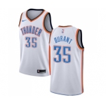 Men's Nike Oklahoma City Thunder #35 Kevin Durant Swingman White Home NBA Jersey - Association Edition