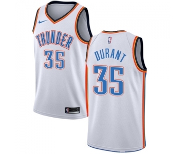 Men's Nike Oklahoma City Thunder #35 Kevin Durant Swingman White Home NBA Jersey - Association Edition