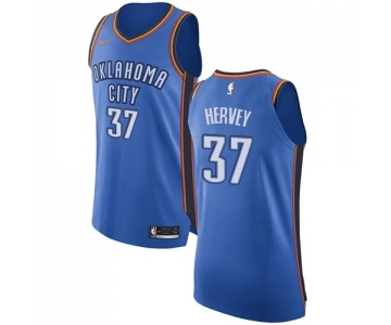 Men's Nike Oklahoma City Thunder #37 Kevin Hervey Authentic Royal Blue NBA Jersey - Icon Edition