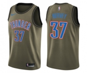 Men's Nike Oklahoma City Thunder #37 Kevin Hervey Swingman Green Salute to Service NBA Jersey