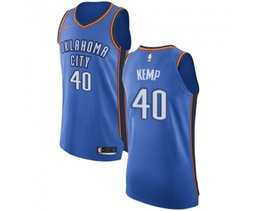 Men's Nike Oklahoma City Thunder #40 Shawn Kemp Authentic Royal Blue Road NBA Jersey - Icon Edition