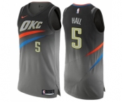 Men's Nike Oklahoma City Thunder #5 Devon Hall Authentic Gray NBA Jersey - City Edition