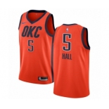 Men's Nike Oklahoma City Thunder #5 Devon Hall Orange Swingman Jersey - Earned Edition