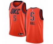 Men's Nike Oklahoma City Thunder #5 Devon Hall Orange Swingman Jersey - Earned Edition