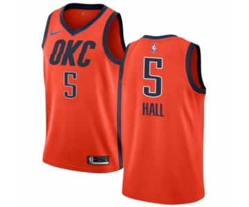 Men's Nike Oklahoma City Thunder #5 Devon Hall Orange Swingman Jersey - Earned Edition